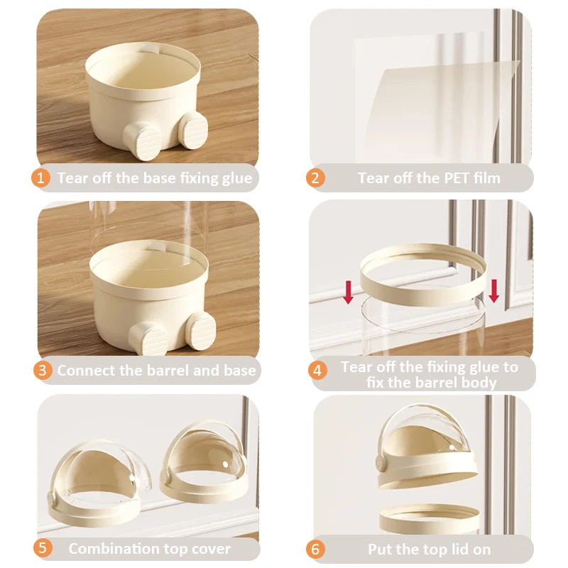 Cylindrical Doll Storage Box Toys Organization Plush Toy Storage Tube Transparent Plastic Stuffed Storage Barrel Toy Organizer