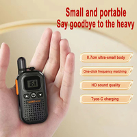 Mini  Walkie Talkie One Click Frequency Matching Type-C Charging Ultra-thin  High  Power Capacity Used in Hotels and Restaurants