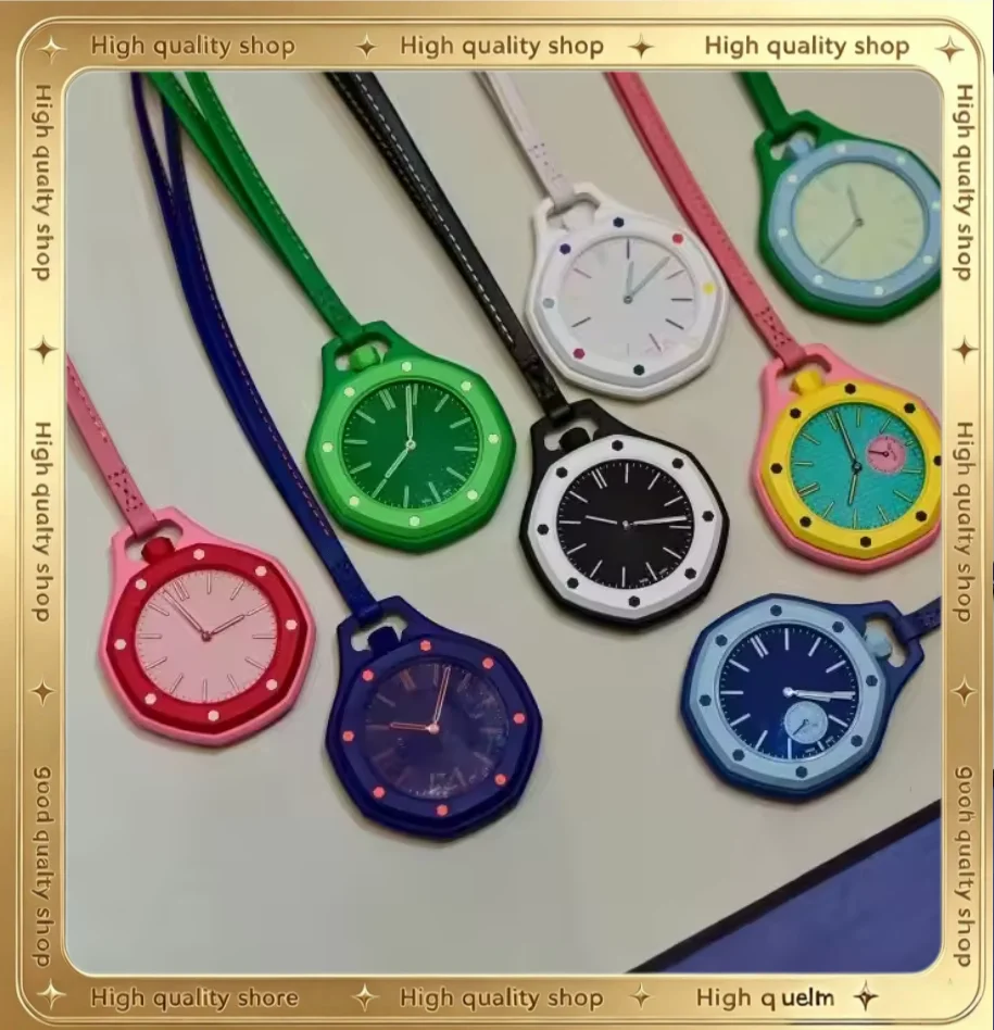

Bioceramic Octagon Three Hands Epoper Pocket Watch Random Col Blind Box Oak Style Colorful Lanyard Bag Pendant Fashion Accessory