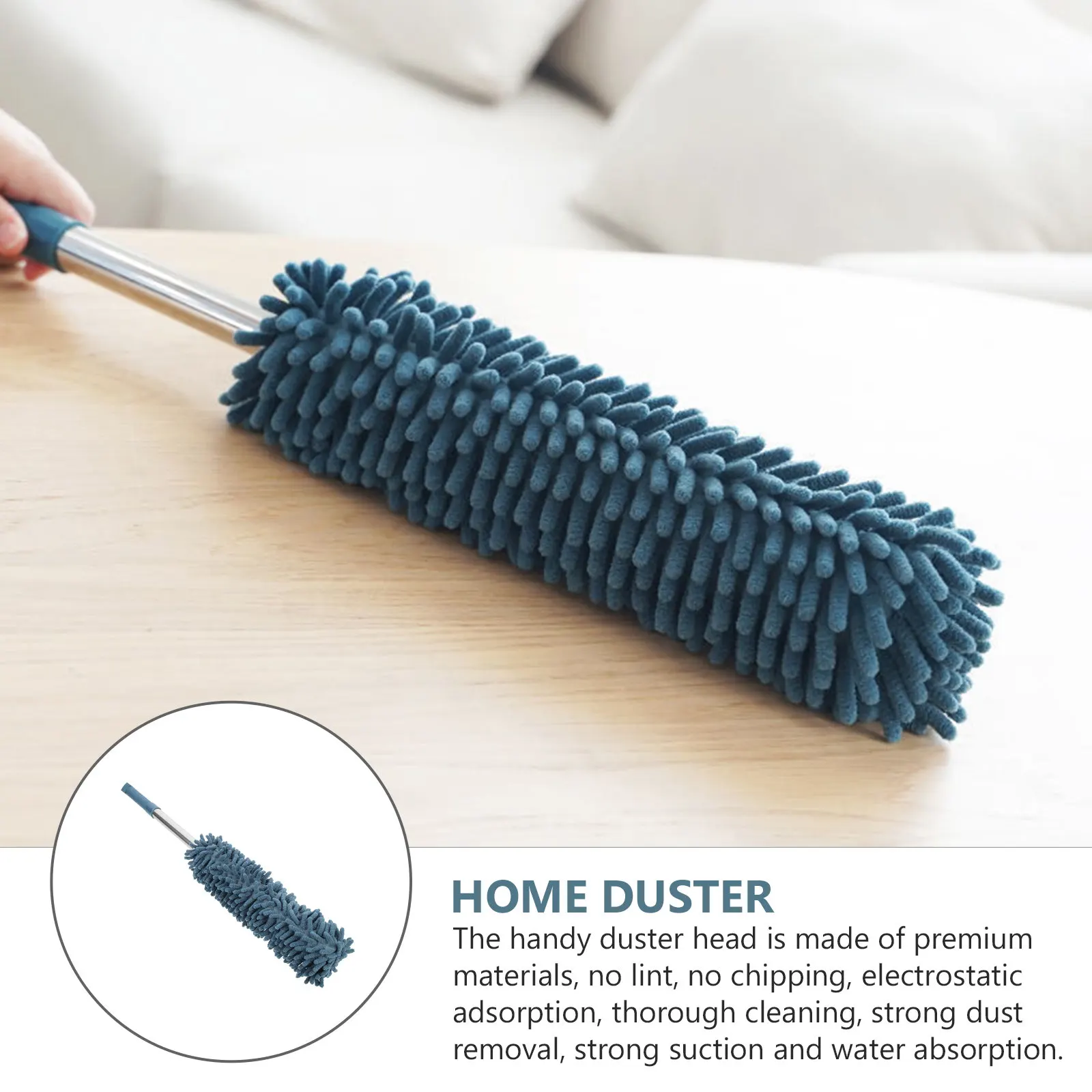 

Chenille Duster with Flexible Telescopic Handle Premium Microfiber Dusting Brush for Car Computer Sofa Cabinet Interior