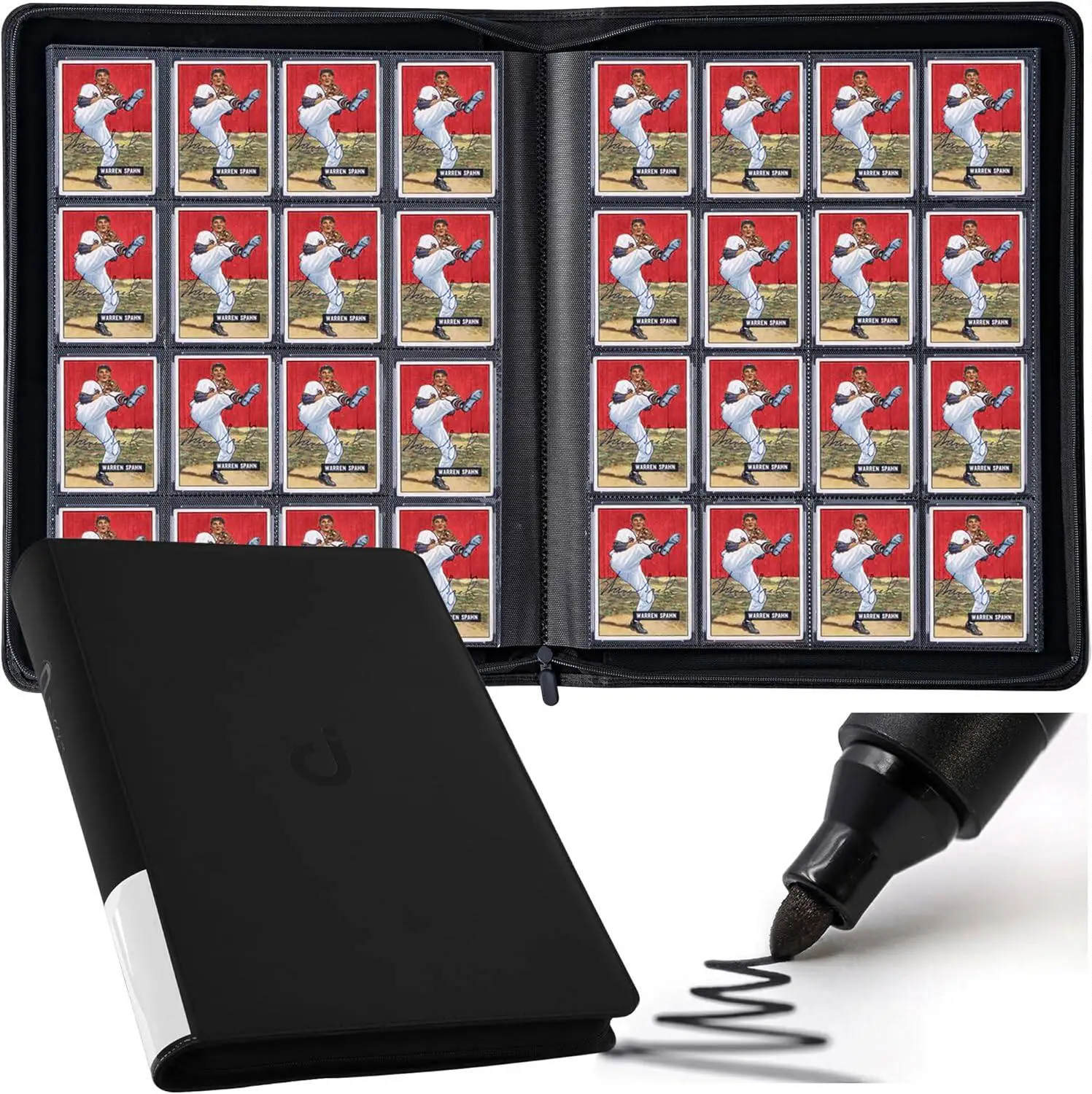 16-Pocket Zipper Card Album Large Capacity 1024 Slots Card Holder Premium PU Binder for PTCG Trading Game Cards
