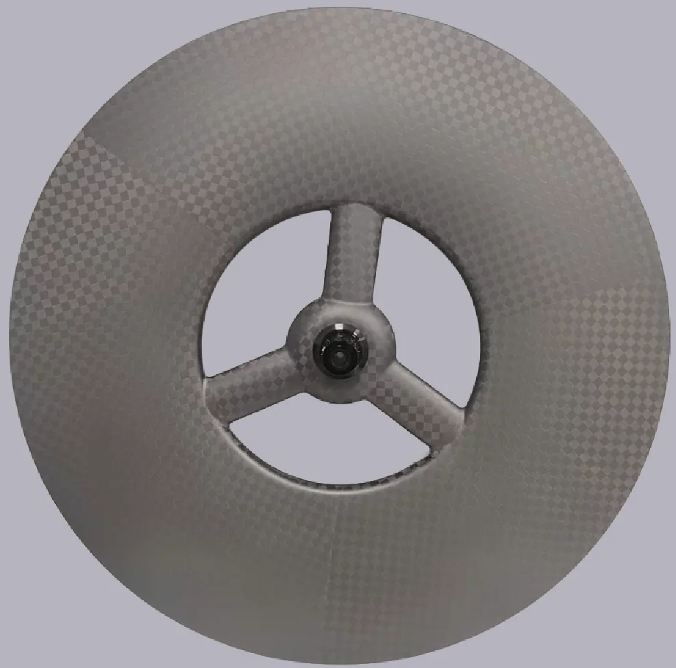 700C Canbon bike wheelset 180mm deep 28mm Width 3 Spokes Tubeless Optional appearance UD 3k 12k 18k  Marble pattern