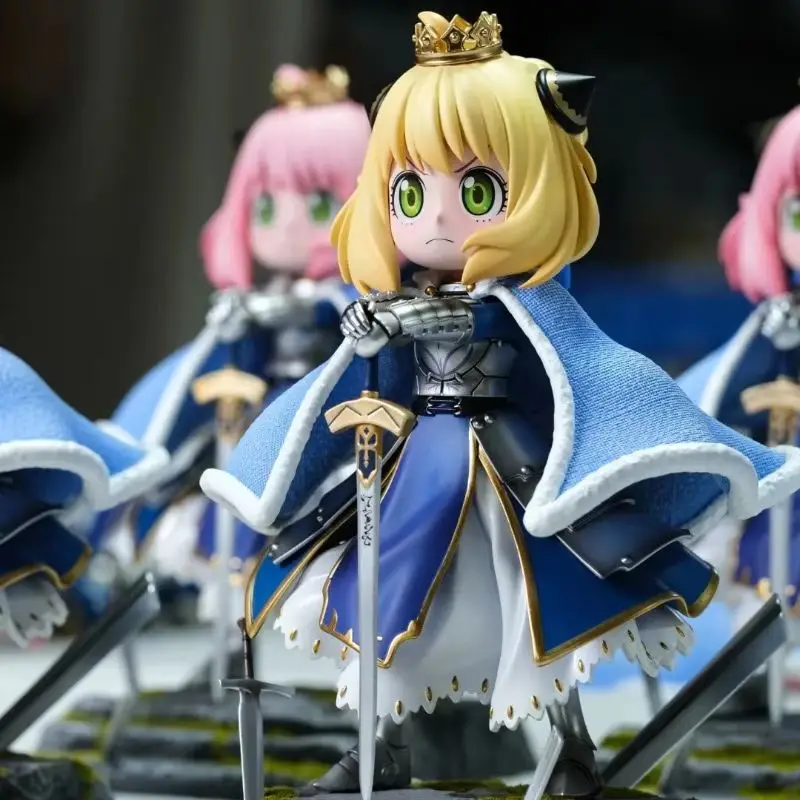 Figura de Anime Fate Stay Night Saber, modelo coleccionable, versión Q, juguetes Kawaii para niños, regalo sorpresa, adornos de decoración de habitación