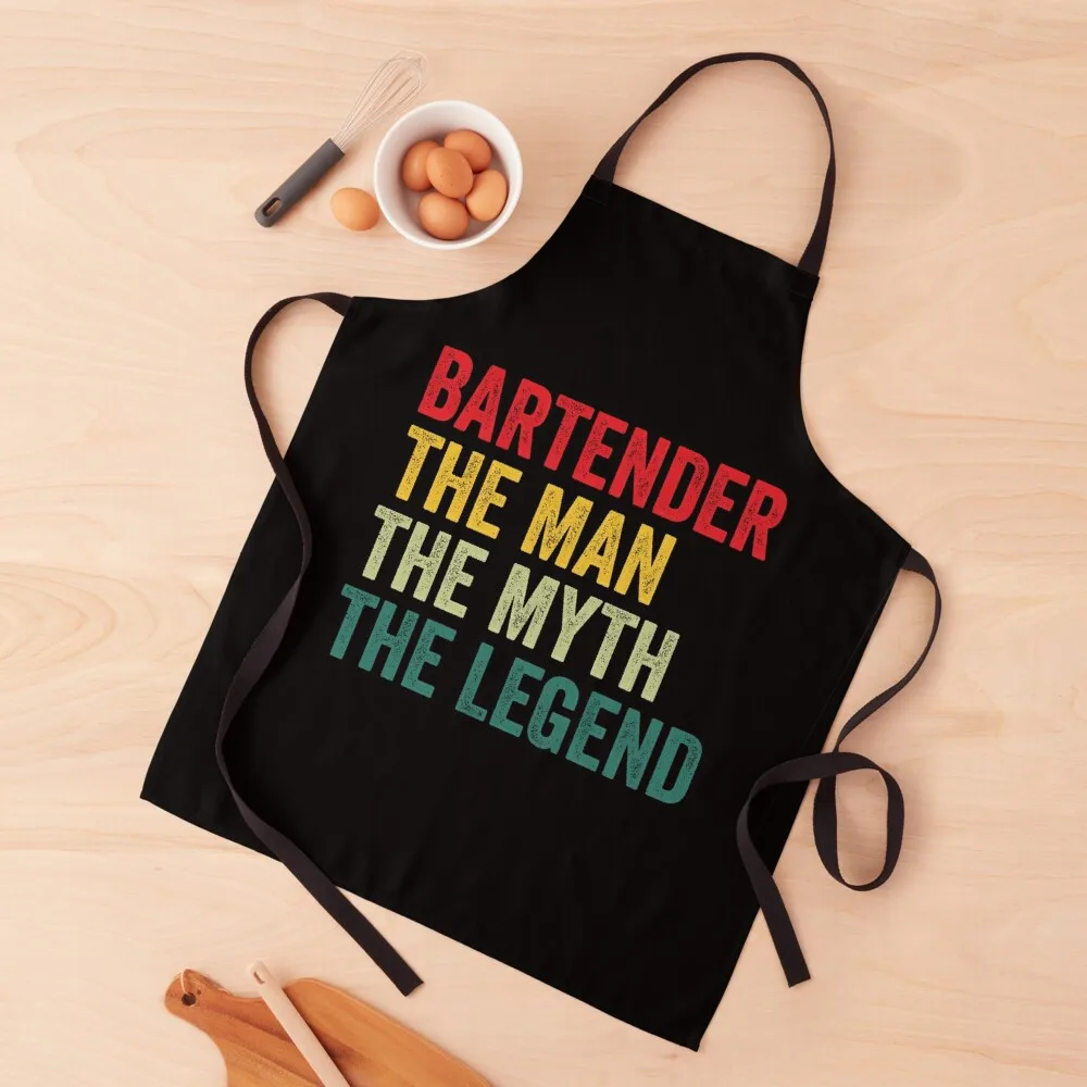 

Bartender Mens Gift, Man Myth Bartender Legend, Funny Bartender Apron Salon painters For Woman Apron