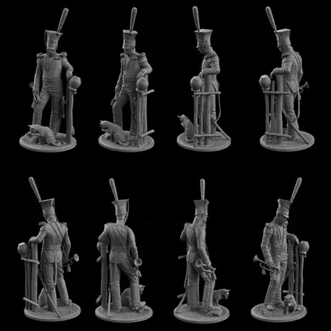 54MM resin figure unpainted model kit, Army Cavalryman of Russia 1812-14, unassembled and unpainted GK,1224R