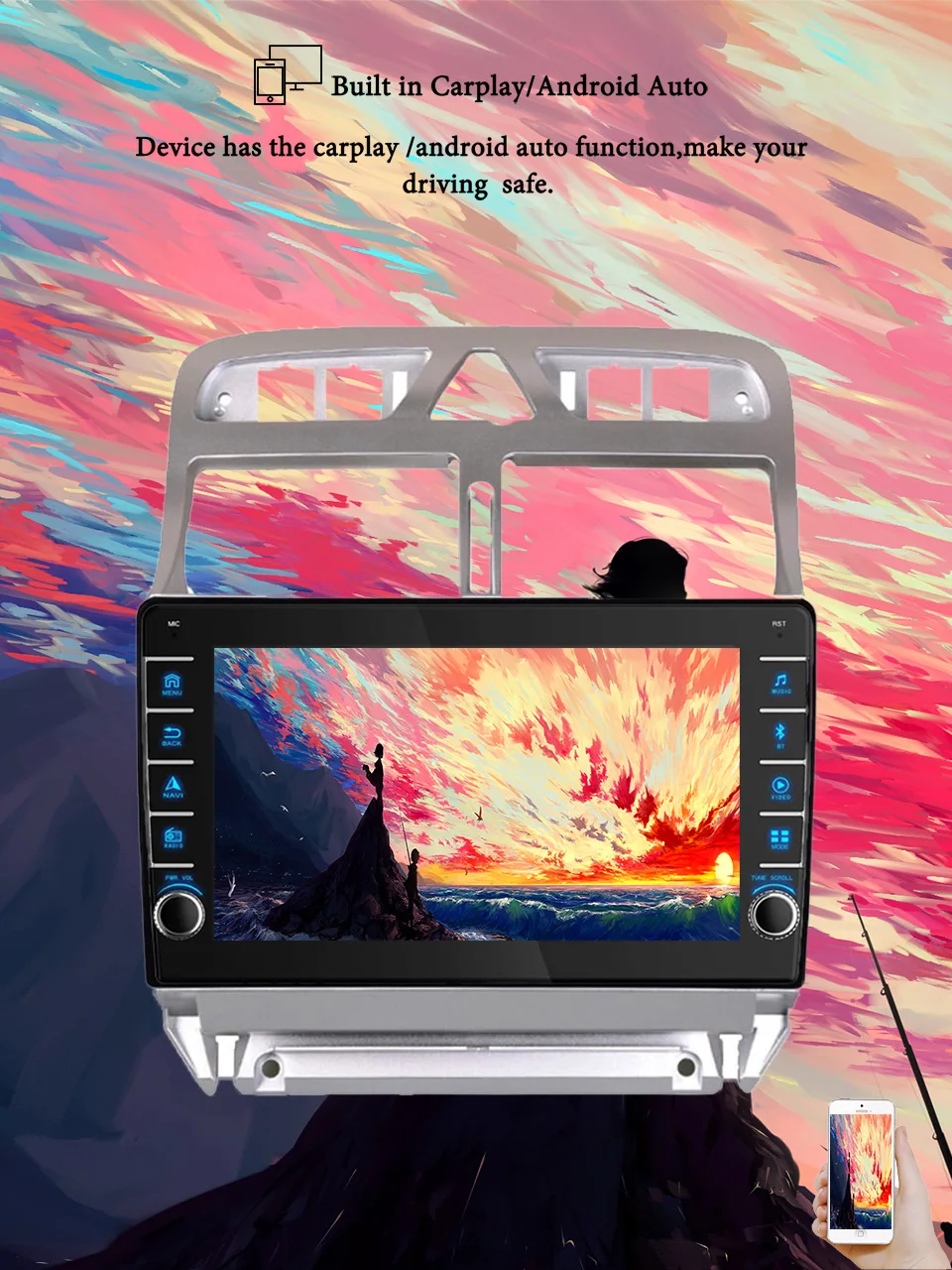 8G+128G Android 14 For Peugeot 307 2001 - 2013 Car Radio Audio Multimedia Stereo PC Tablet GPS Monitor 2 Din DVD Carplay Auto