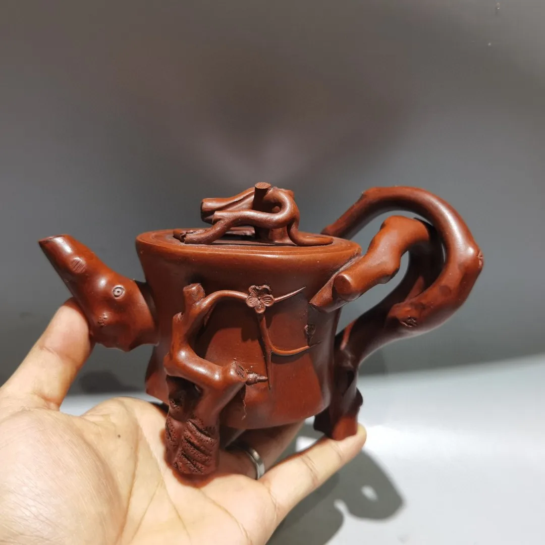 Yixing Purple Clay Teapot plum blossom Tree vine pattern Tree stump pot Tree root shaped pot kettle Teapot Tea Maker