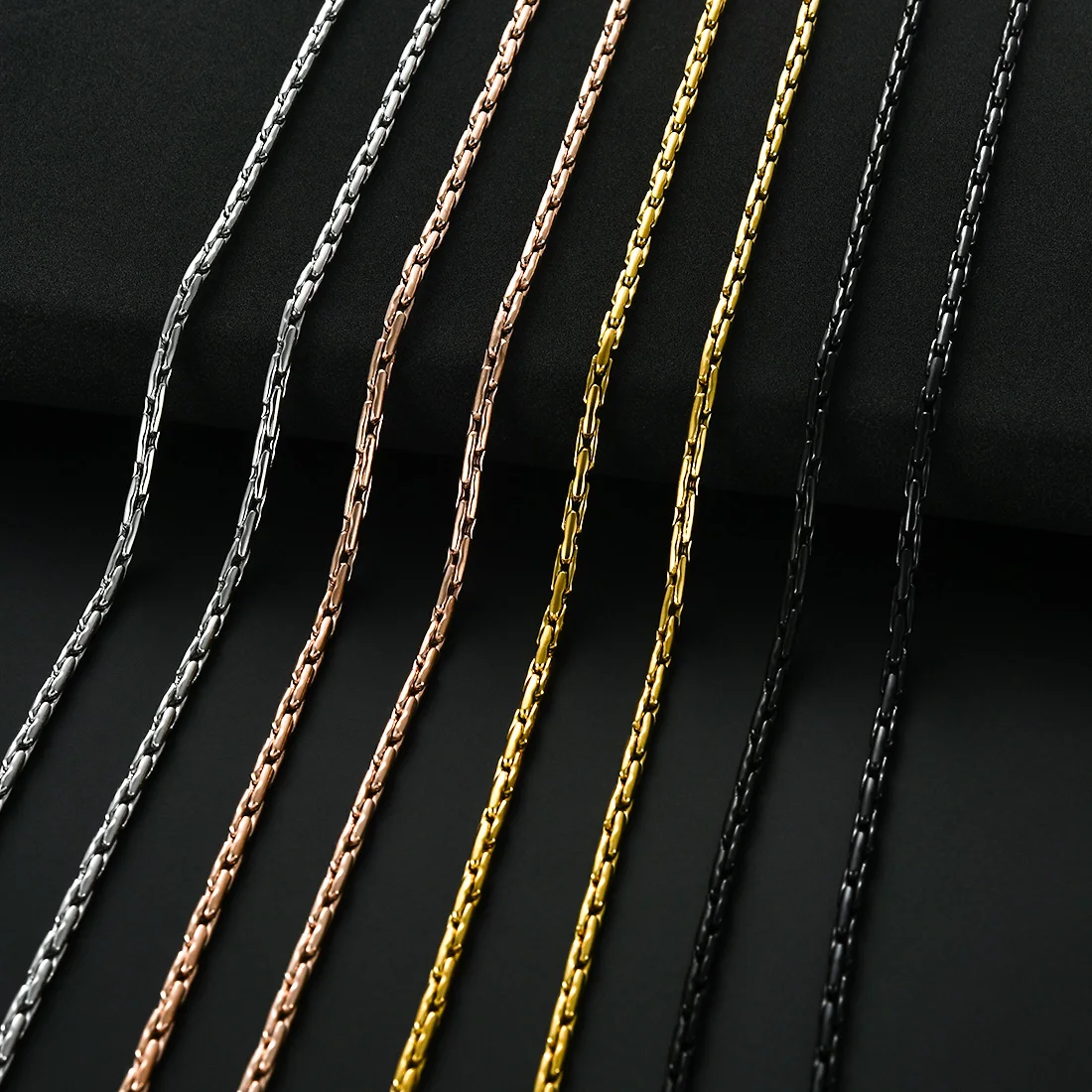 Stainless Steel Thin Necklace for Women Men Width 0.6-2.3MM Round Rope Chain Necklaces For Pedant DIY Jewelry Accessories