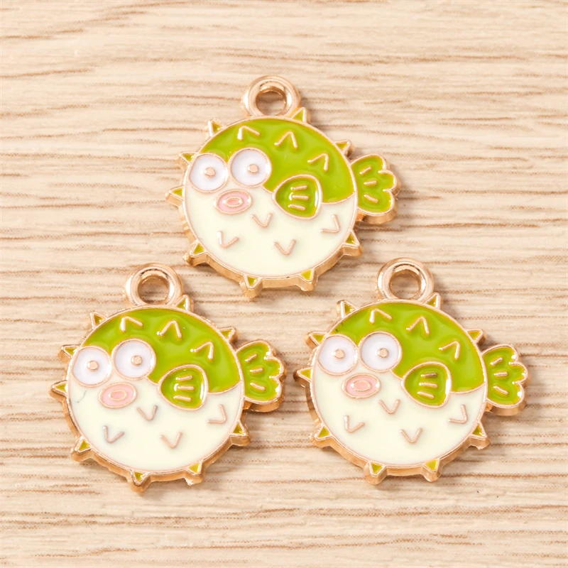 10 Stück Mix süße Meereslebewesen Charms Emaille Oktopus Hummer Krabbe Charms Anhänger für Schmuckherstellung Halsketten Ohrringe DIY Geschenke – Detail 15