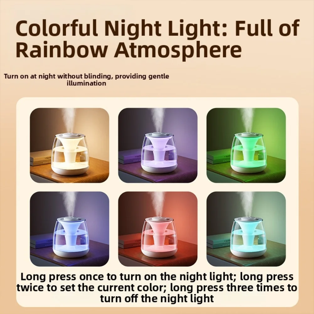 

Nighttime Routine Double Spray Humidifier 3L Tank Humidifier Adjustable Fog Output 3L Water Tank Gentle Mist Spray