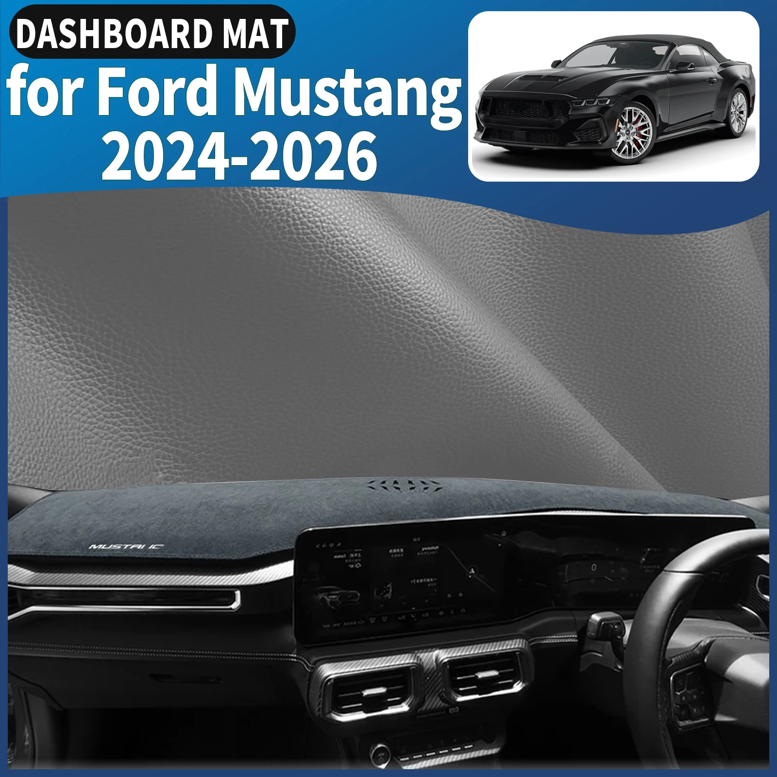 

fit for Ford Mustang 2024 2025 2026 DashMat Sunshade Dashmat Dashboard Cover Pad Protective Carpet Car Accessories
