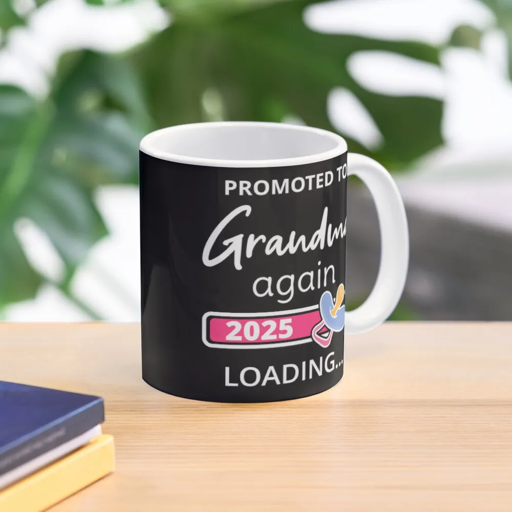 Promoted To Grandma Again 2025 Loading I  Mug Simple Cup Coffee Drinkware Printed Gifts Image Design Handle Round Photo Picture