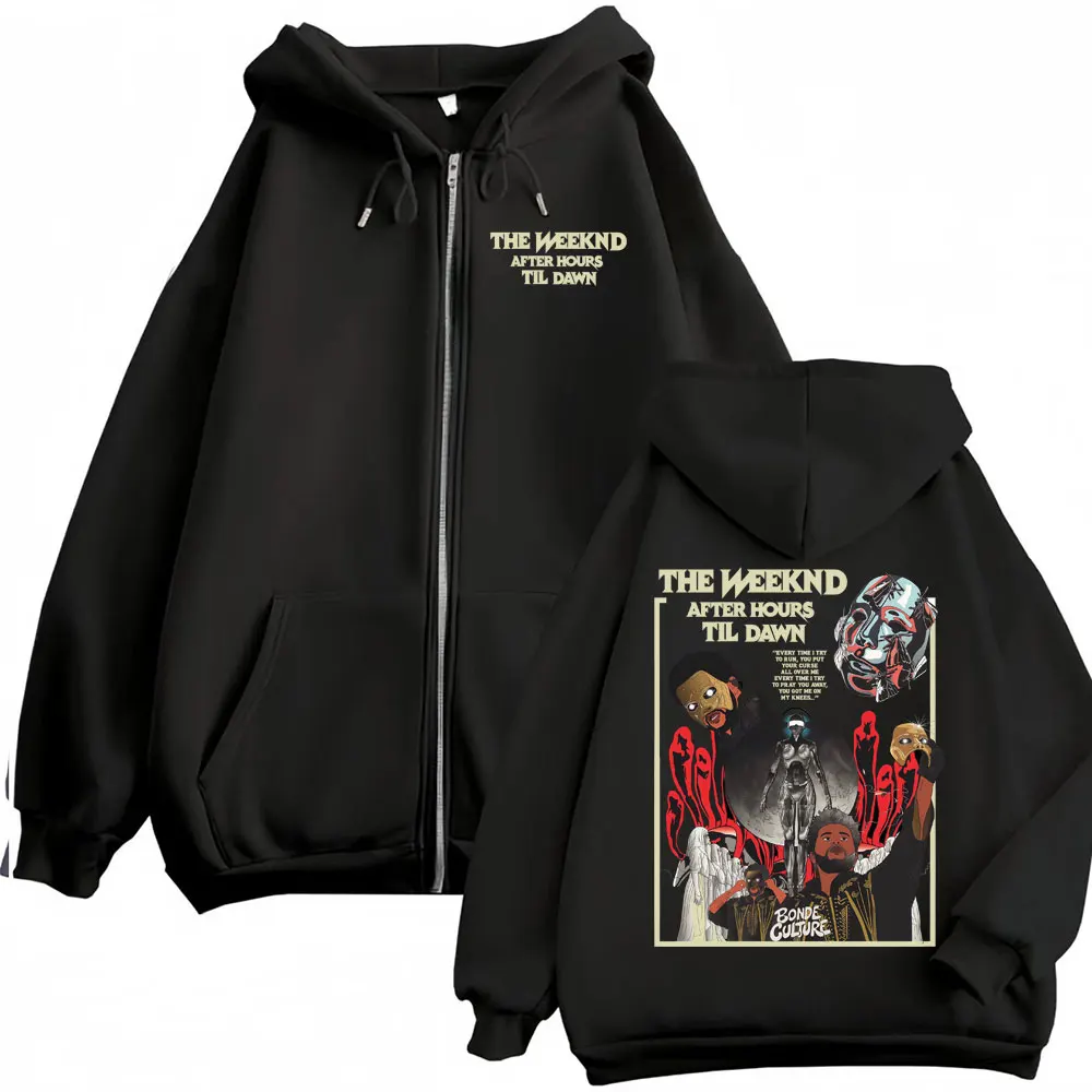 

The Weeknd After Hours Til Dawn 2026 World Tour Zip Up Hoodie Men Women Harajuku Classic Zipper Sweatshirts Casual Jacket Hooded