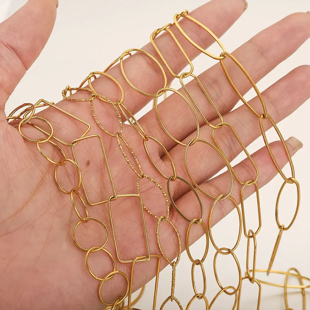 1m Stainless Steel DIY Chains Accessories Gold-plated Suitable for Making Necklaces Bracelets Jewelry Making Materials Wholesale