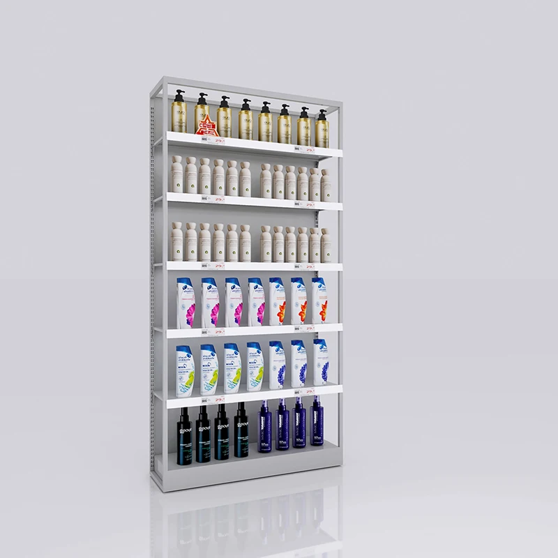 ✘x Wall-Mounted Cosmetic Display Rack Powder Coated Steel Frame Metal Grid Wall Display System for Beauty & Cosmetic Shops^