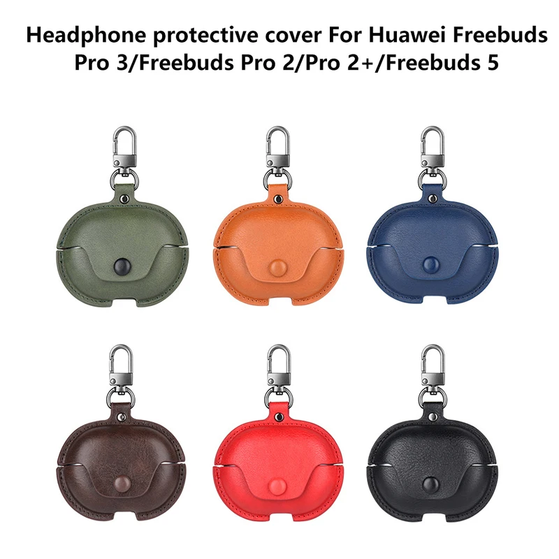 Bluetooth Headset Business Leather Case All-inclusive Anti-fall Multi-color Keychain Suitable For Huawei Freebuds Series