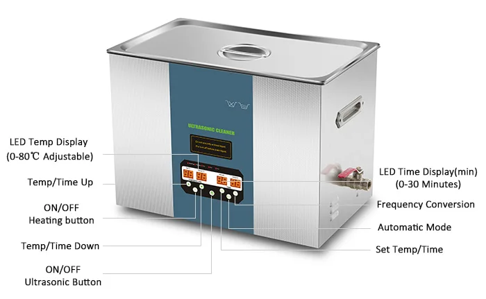 28Khz 40khz 80khz 120khz 30L Multi Frequency Ultrasonic Cleaning Machine Ultrasonic Cleaner