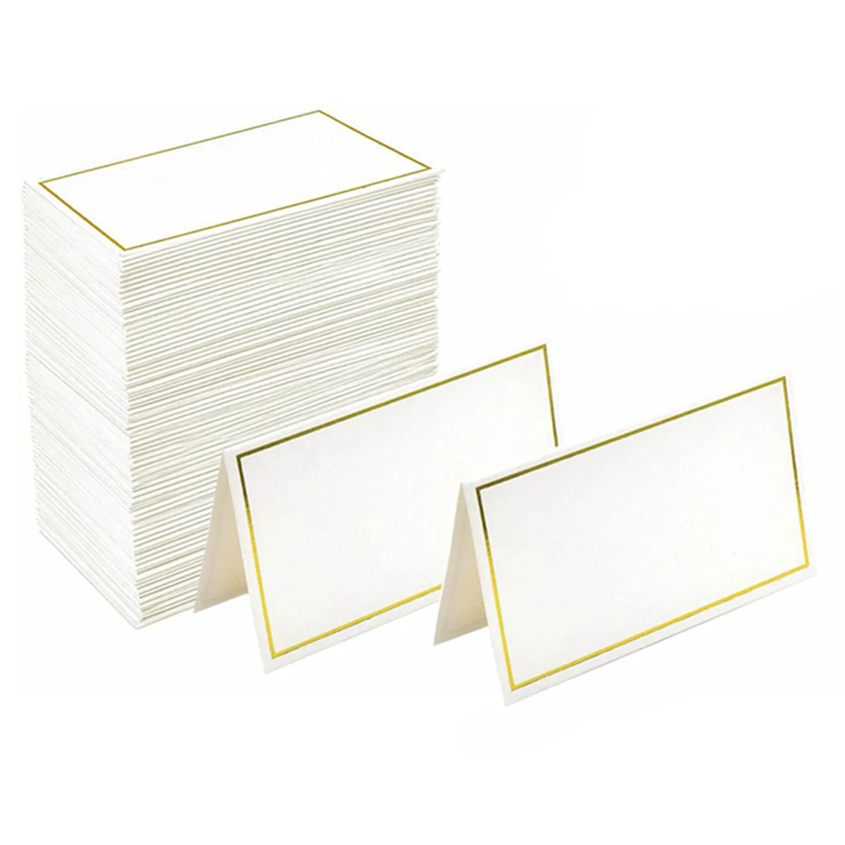 Place Cards 120 Small Tent Cards with Gold Foil Borders, Suitable for Weddings, Banquets, Table Cards, and Name Cards