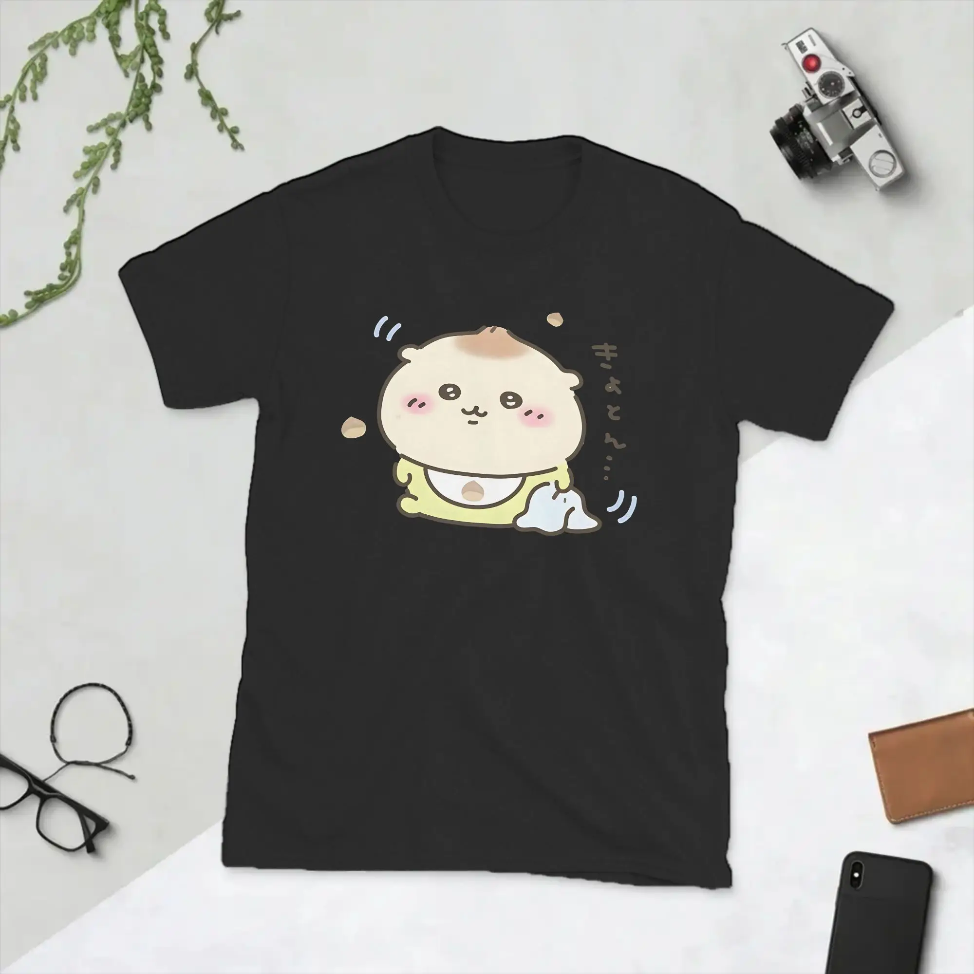 Chiikawas Kurimanju Baby Men T Shirts Funny Tees Men Women and Kids Short Sleeve Round Collar T-Shirt Pure Cotton Adult Tops