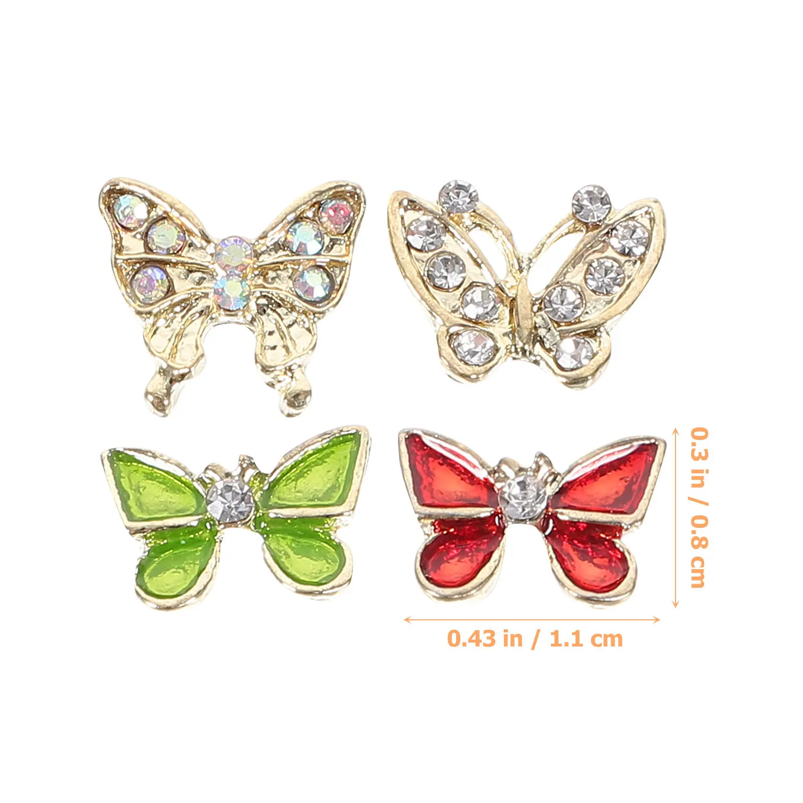 

40 шт., подвески для ногтей в форме бабочки, маленькие драгоценные камни для женщин, украшения для маникюра, товары для дизайна ногтей «сделай сам», украшения для рождественской вечеринки и выпускного вечера