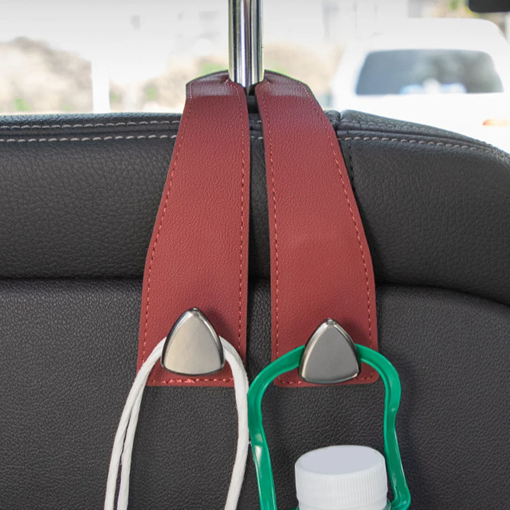 

Seat Back Hooks Pu Material Headrest Hanger For Bags Purse Clothes Organizer Reusable Accessories Easy Install
