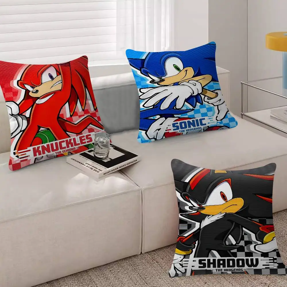 PC Classic Anime S-Sonic Characters Pillow Cushion Cover Pillowcase Living Room Sofa Home Decor Customized