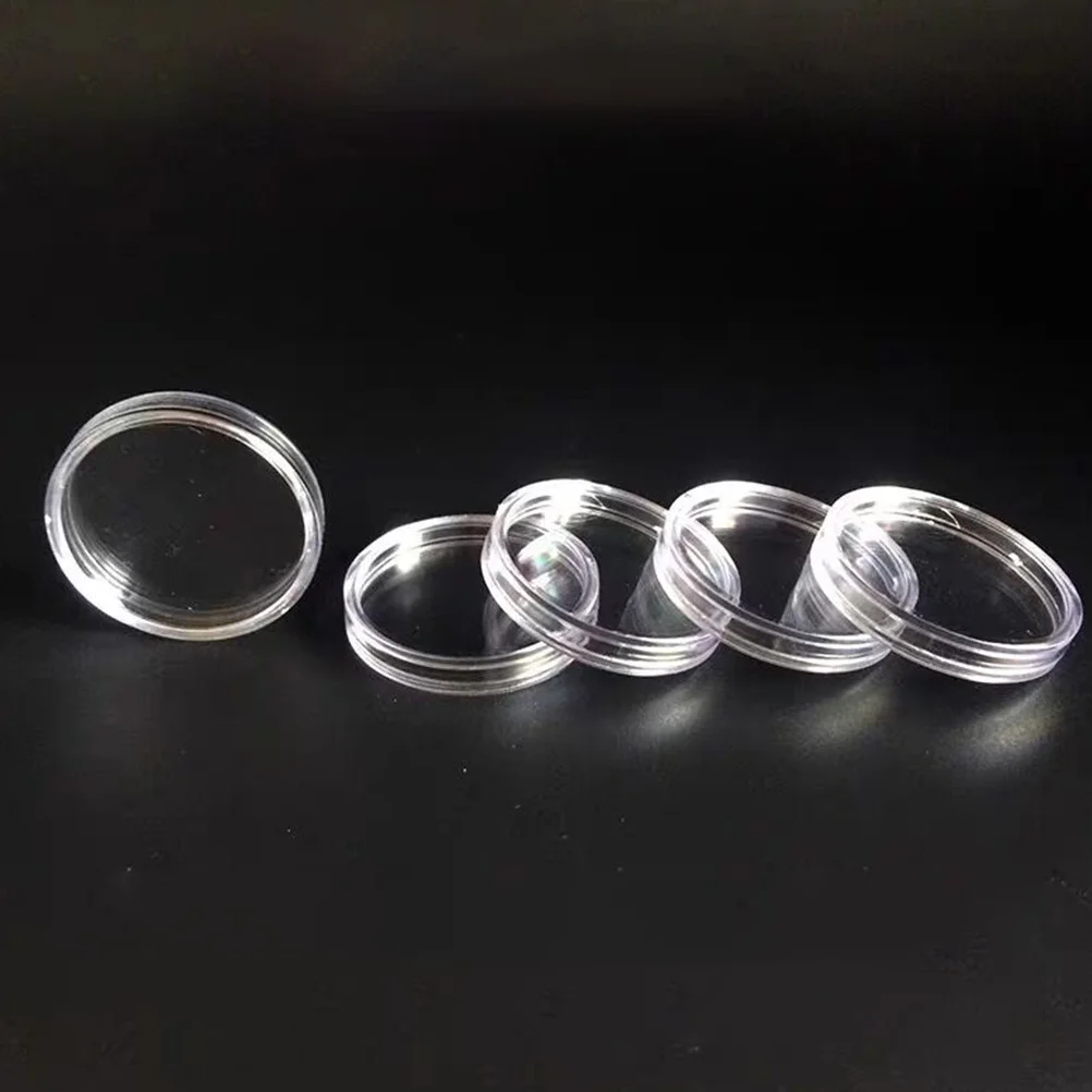 100Pcs Transparent Coin Case Clear Capsule Holder Portable Storage Box for Professional Coin Collection Supplies