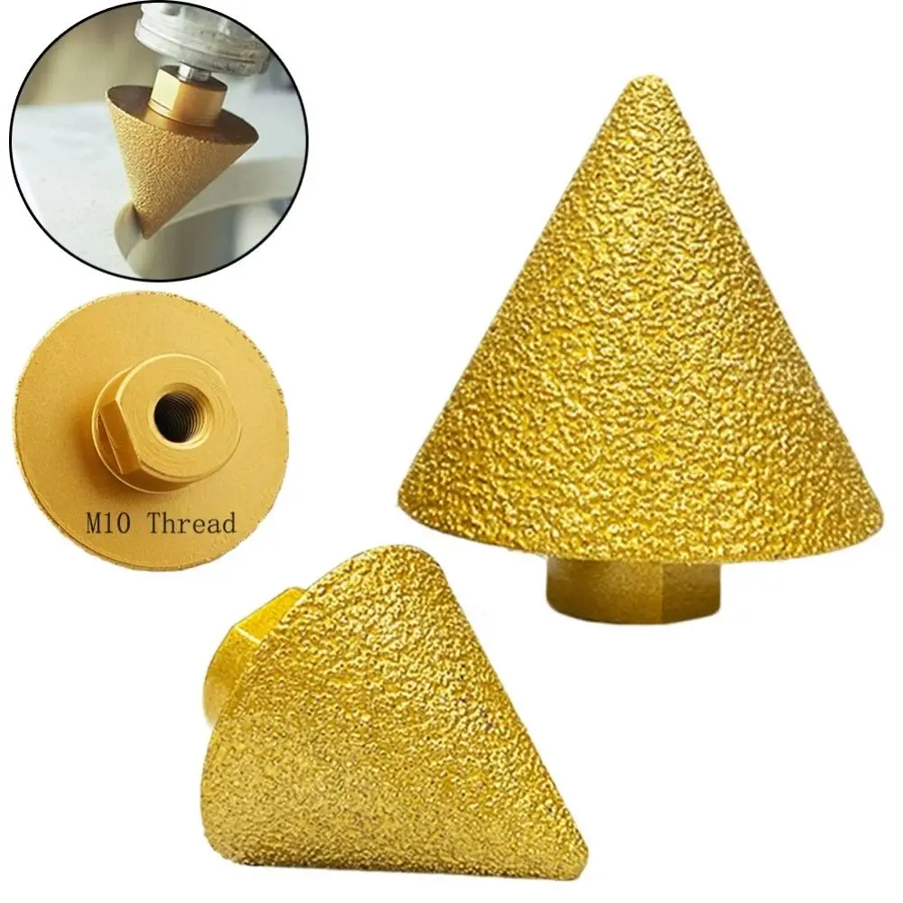 Diamond Beveling chanfro bit, cone esculpir polimento, rebolo para cortador de telhas de porcelana, aparar, linha M10, 38mm, 50mm, 1Pc