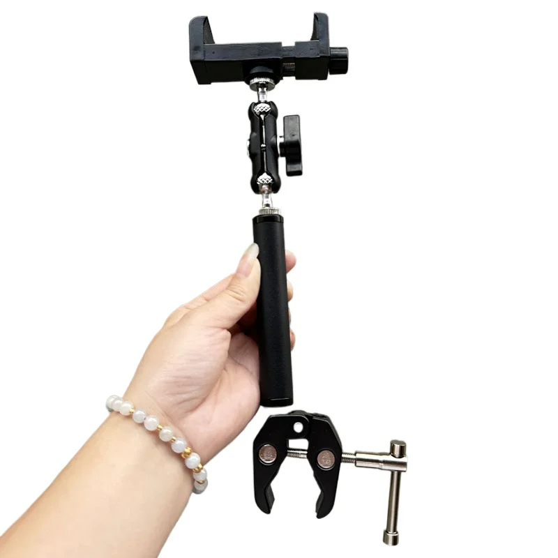 Metal Crab Clip Bicycle Sports Mobile Phone Holder 360 Camera 1/4 Screw Loose Clip Electric Vehicle Truck Universal