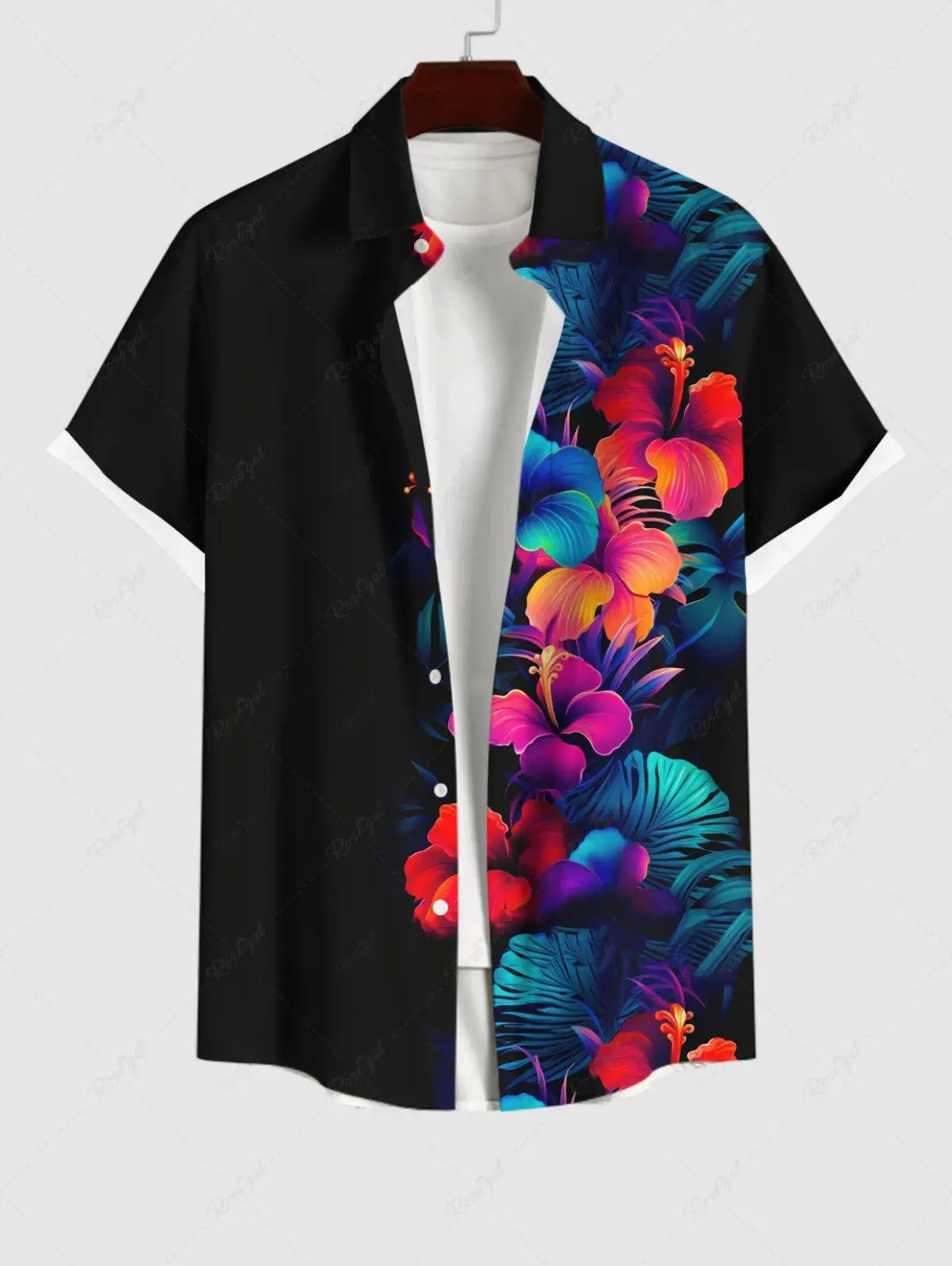 Hawaii Men's Shirt 3D Print Shirts Summer New Button Up Beach Vacation Shirt Short Sleeve Shirt Casual Shirt For Men Clothes
