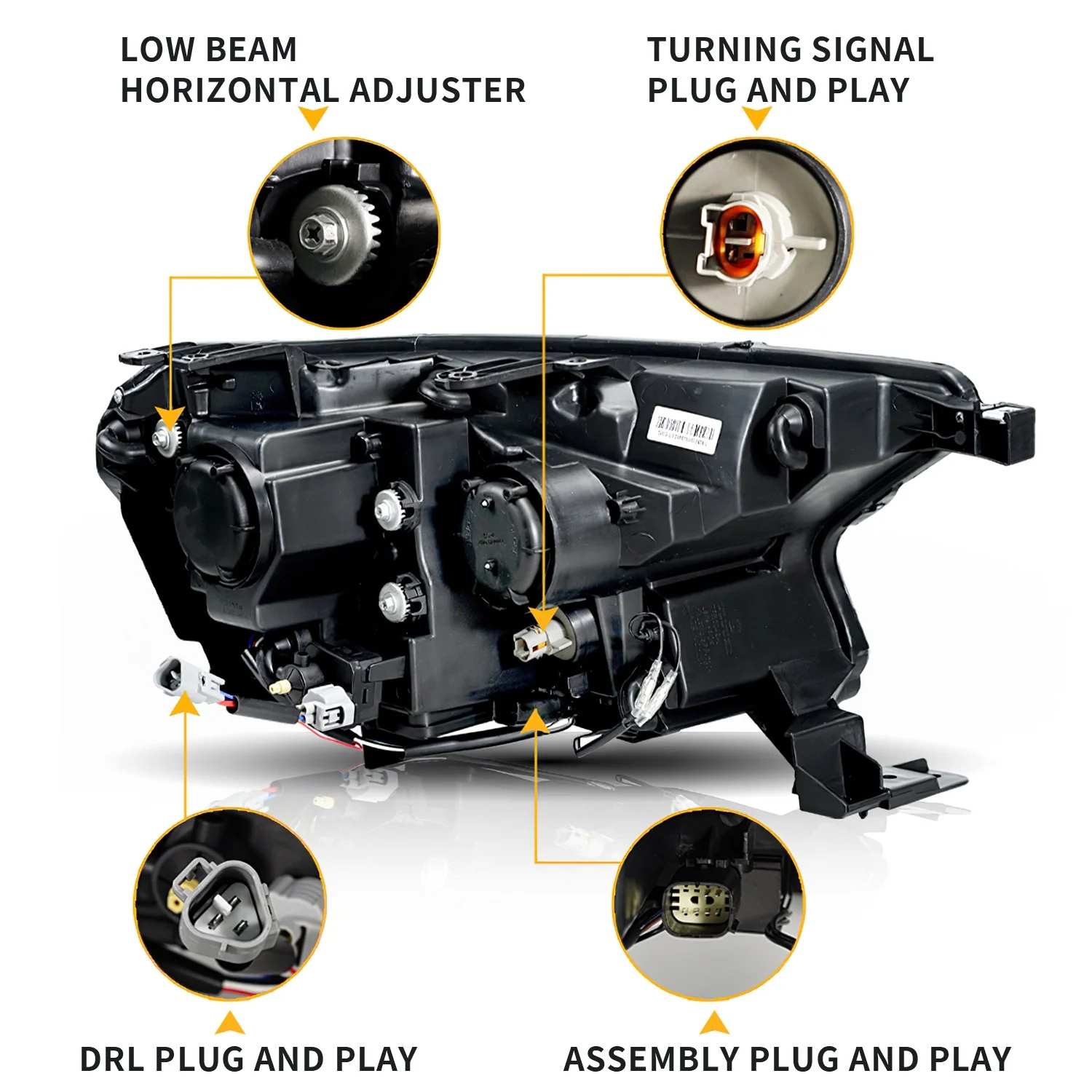 DaCar Luci Led Auto Faro per Ranger Raptor Mustang Style Light T6 T7 T8 per ford Ranger Faro 2015-2020