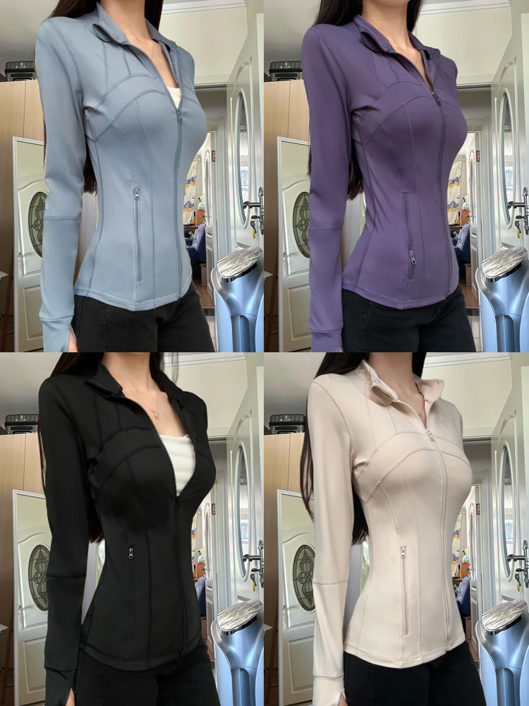 

Slim Fit Sportswear Sun Protection irt Women Summer Thin Waist-Cinching Yoga Fitn Faion Outerwear Open Cardigan