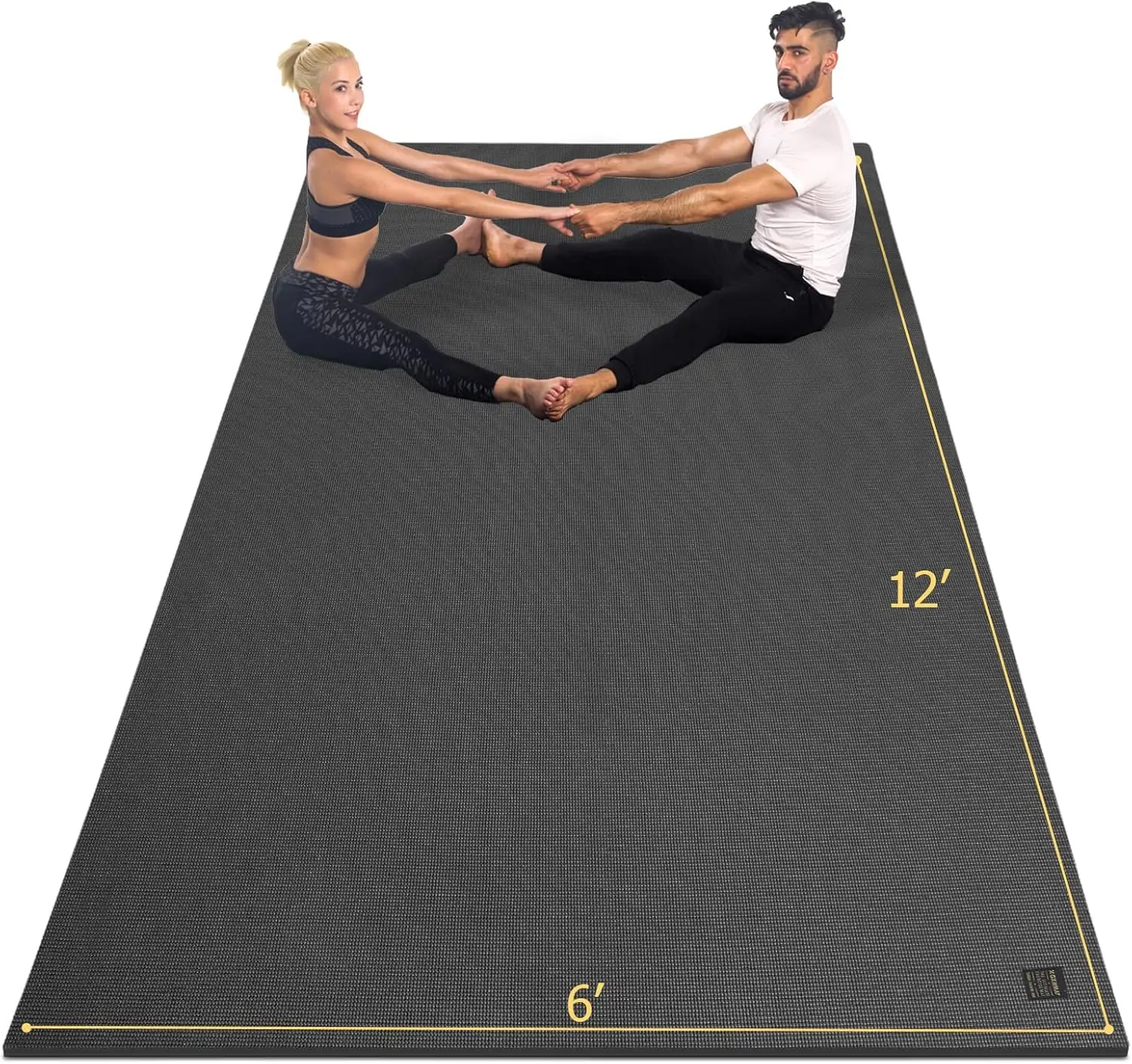 

Extra Large Yoga Mat 12'x6'x7mm, Thick Workout Mats for Home Gym Flooring, Non-Slip Quick Resilient Barefoot Exercise Mat