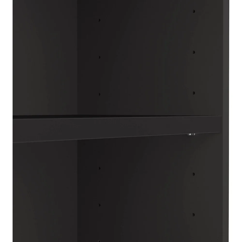 Universal Tall 5 Shelf Bookcase in Black