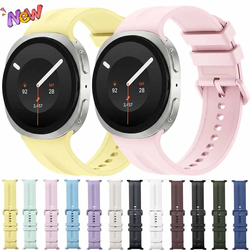 Soft Silicone Strap For Samsung Galaxy Watch 9/8 40/44mm Adjustable Wristband For Galaxy Watch 8 Classic 46mm Official Bracelet