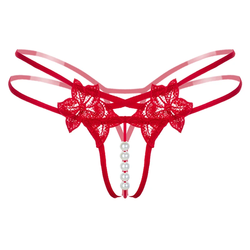 ملابس داخلية نسائية مثيرة على شكل حرف T ملابس داخلية نسائية على شكل حرف T من الخلف ملابس داخلية لؤلؤية من الدانتيل ثونغ ملابس نسائية حميمة بدون حمالات على شكل حرف G مفتوحة المنشعب