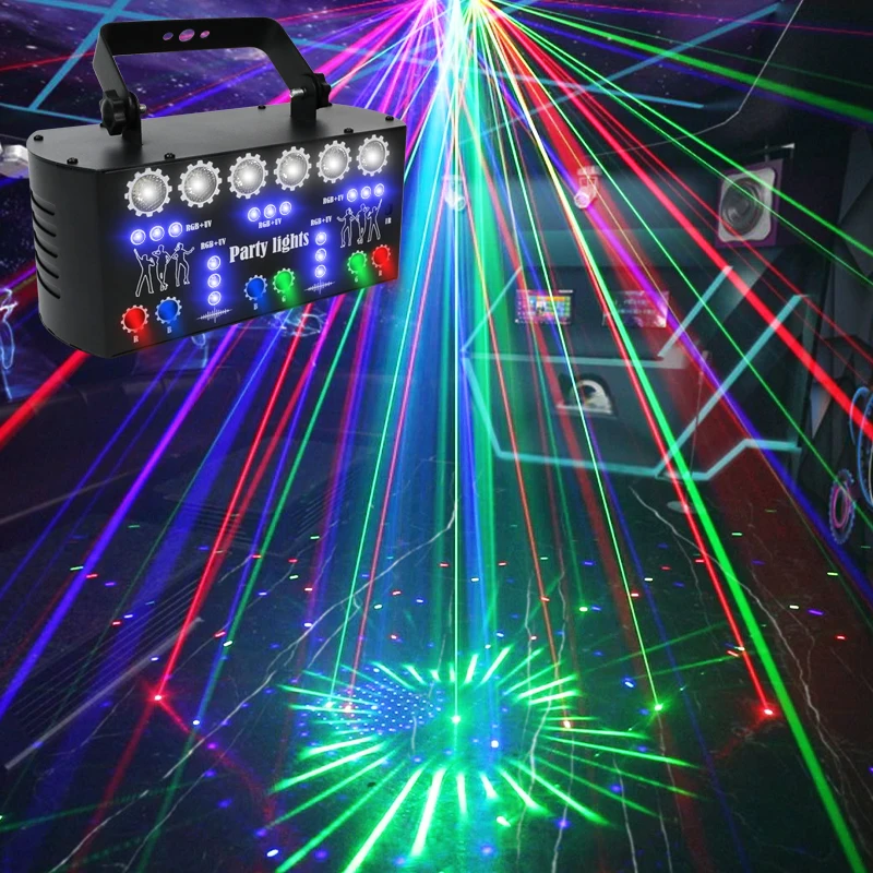 HCWE UV 27 Eyes New Pattern DI Laser Light Home Entertainment Projektory DMX Stage Light Style Christmas Party Light Accessorie