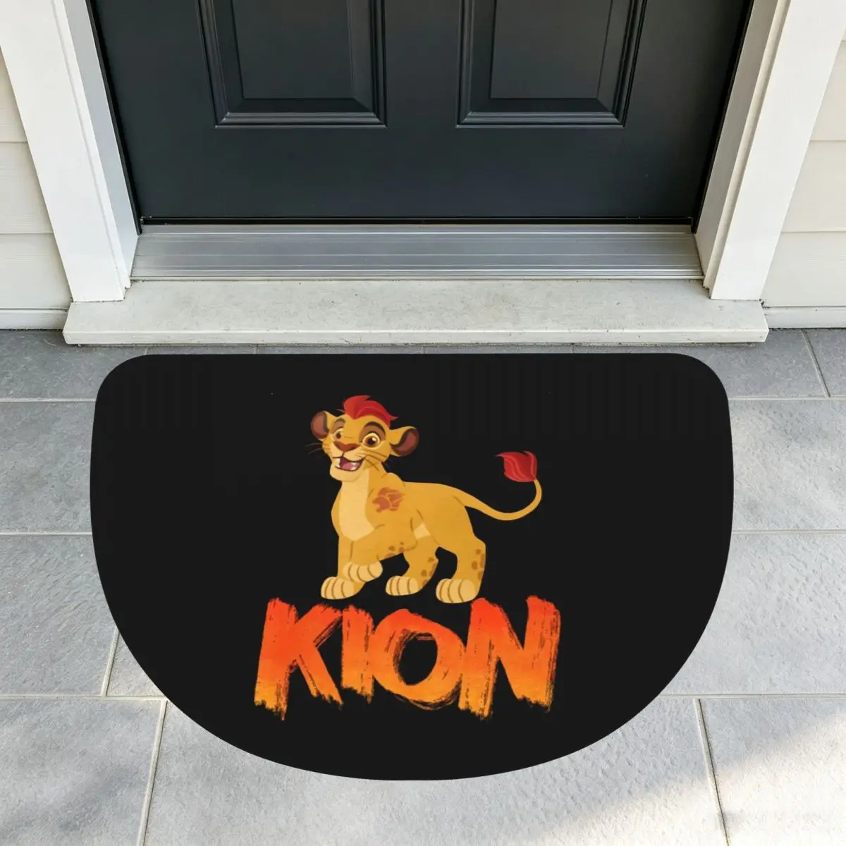 Lion Guard Kion Soft Flannel Half Round Doormat Non Slip Bathroom Mat Absorbent Floor Carpet for Home Bedroom