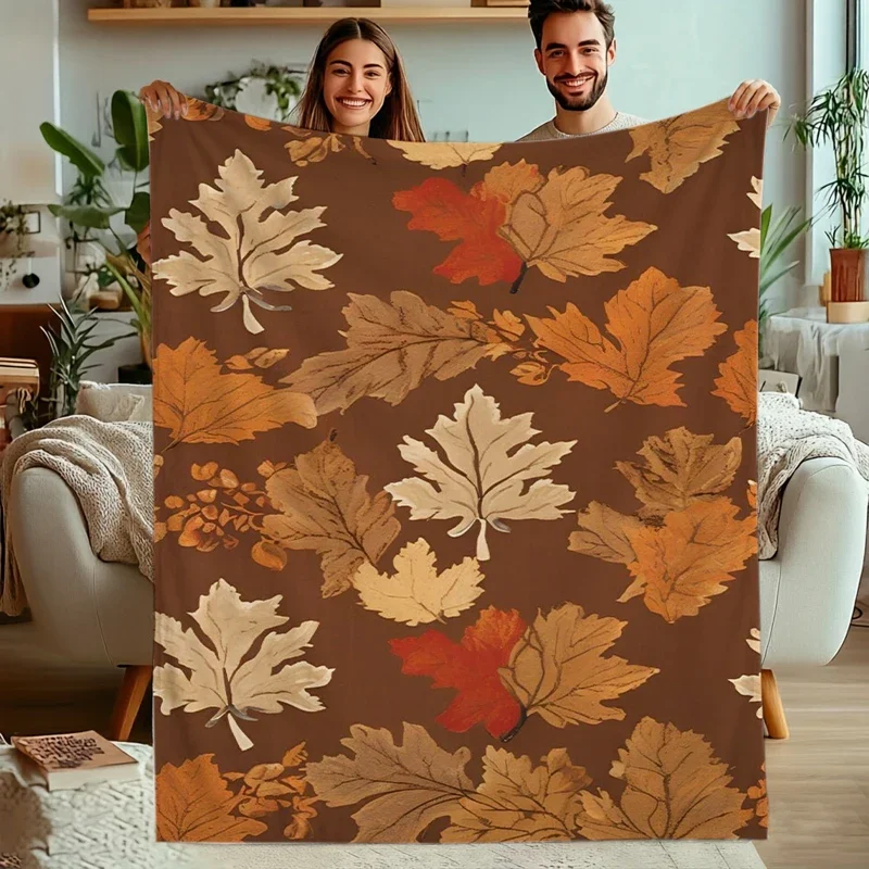 Hedgehog Pine Cone Woodland Fall Throw Blanket Guest Quarters Patio Soft Blanket Sunroom Nook Living Room Lounge Bedroom Den