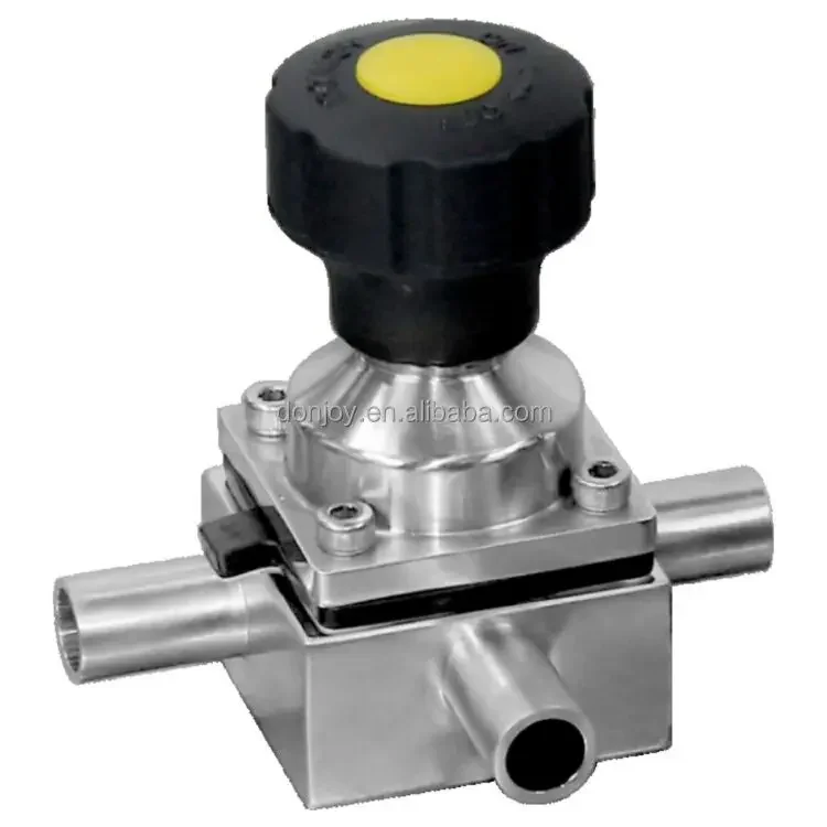 3A CE 316 sanitary 3 way zero dead leg diaphragm valve with zero static multi-channel hygienic