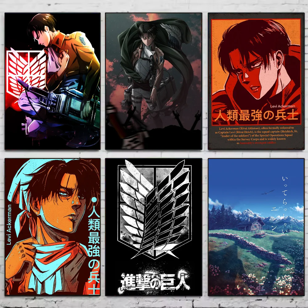Attack On Titan Levil Ackerman Classic Movie Poster HD art sticky wall waterproof home living room bedroom bar aesthetic decorat