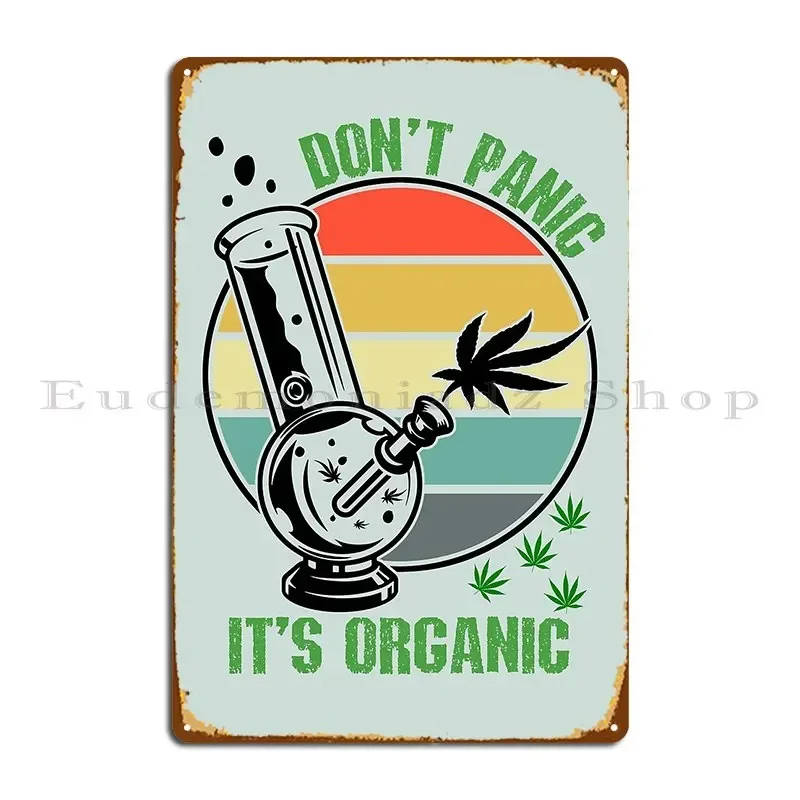 Don T Panic It S Organic Metal Sign Custom Custom Cinema Design Bar Tin Sign Poster