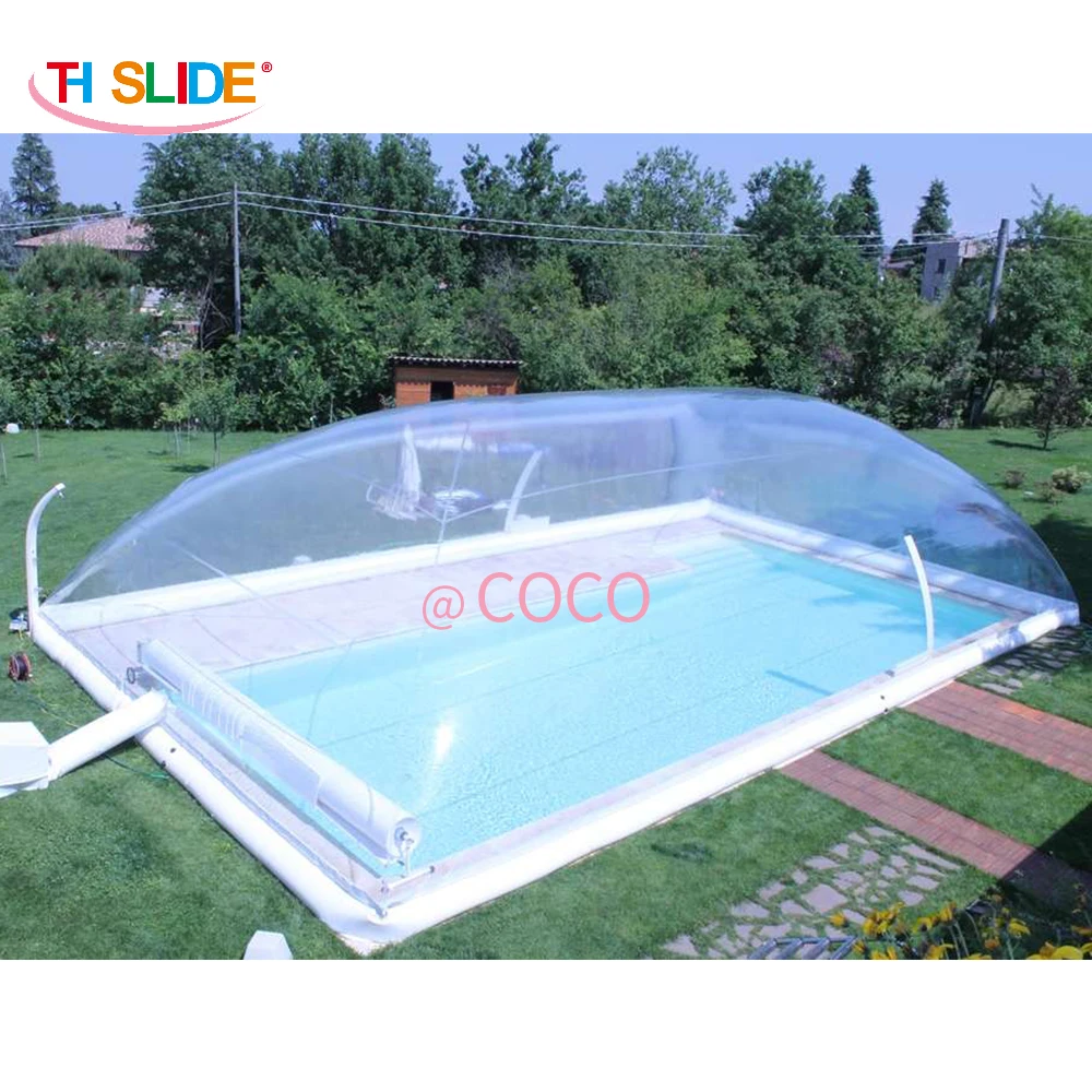 15x8m Outdoor transparent inflatable pool bubble dome,clear inflatable pool cover ceiling