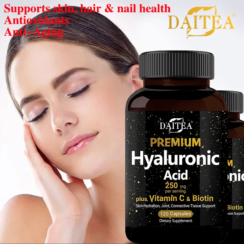 

Hyaluronic Acid with Vitamin C Biotin - Skin Health, Hair, Nails, Joints, Cartilage Health & Gut Health, Antioxidants Anti-aging