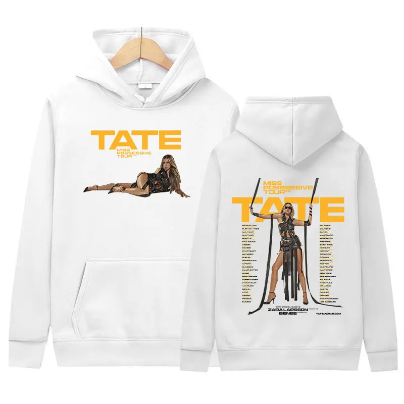 90s Tate McRae Miss Possessive Tour 2025 Hoodie Men Women Retro Long Sleeve Fashion Sweatshirt Casual Clothing Oversized Hooded