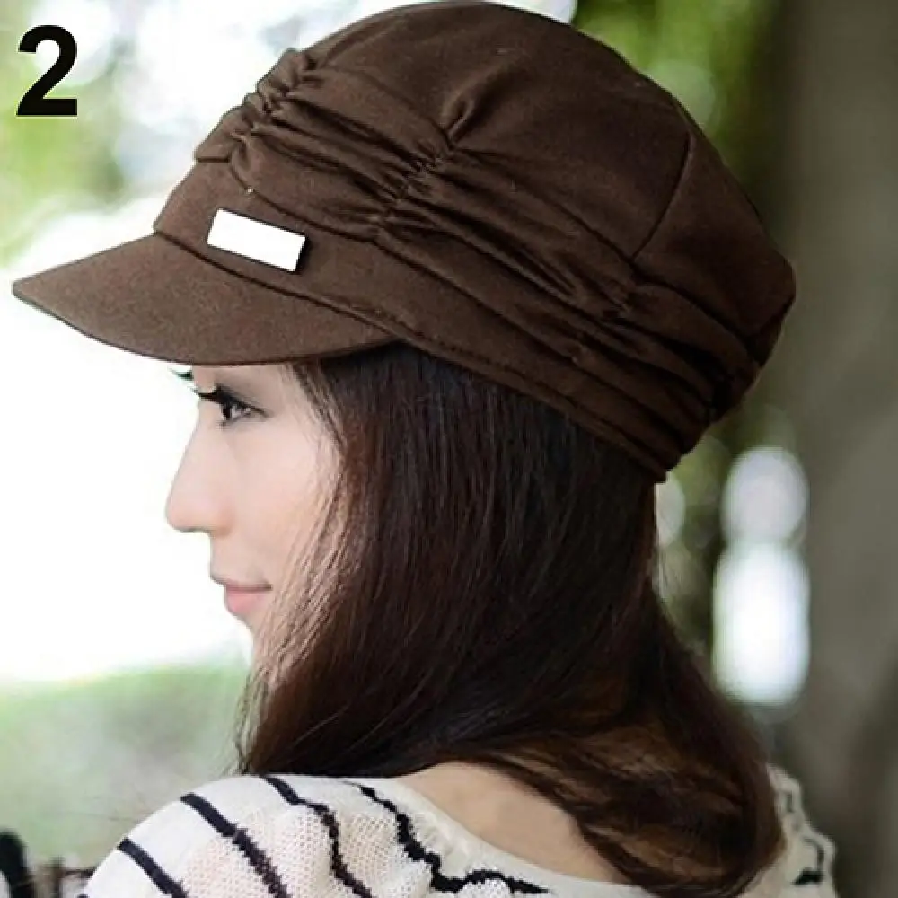 Casual Hat Peaked Cap Fashion HOT SALES !!! Women Pleated Outdoor Sports Travel Sunhat