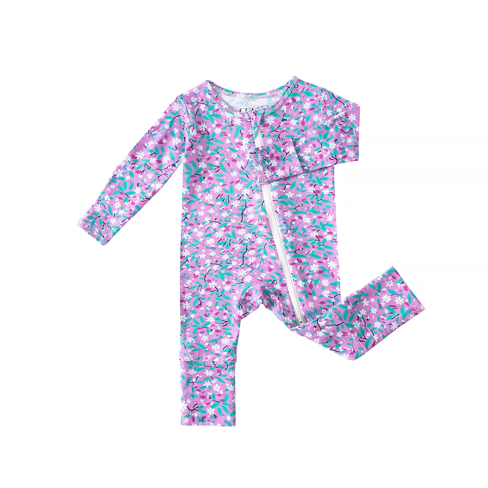 Randomly shipped 3-piece pack of ultra-soft bamboo fibre baby rompers for girls and boys, printed designs, machine washable.