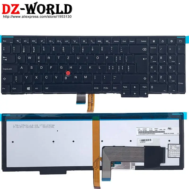 CH Swiss Keyboard for Lenovo Thinkpad P50S T560 W540 T540P W541 T550 W550S L540 L560 L570 E531 E540 Laptop 00PA643 04Y2679