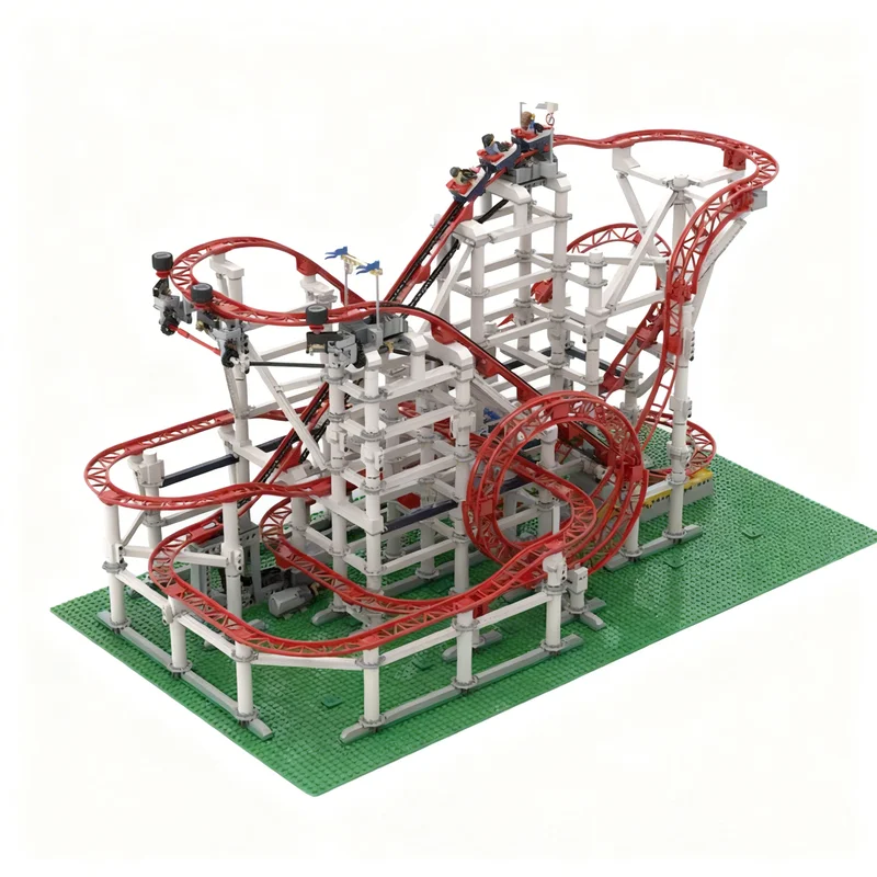 4492pcs MOC Basic Roller Coaster Model Toy Building Blocks Architecture Christmas Gift Creative Education Brick Birthday Kids