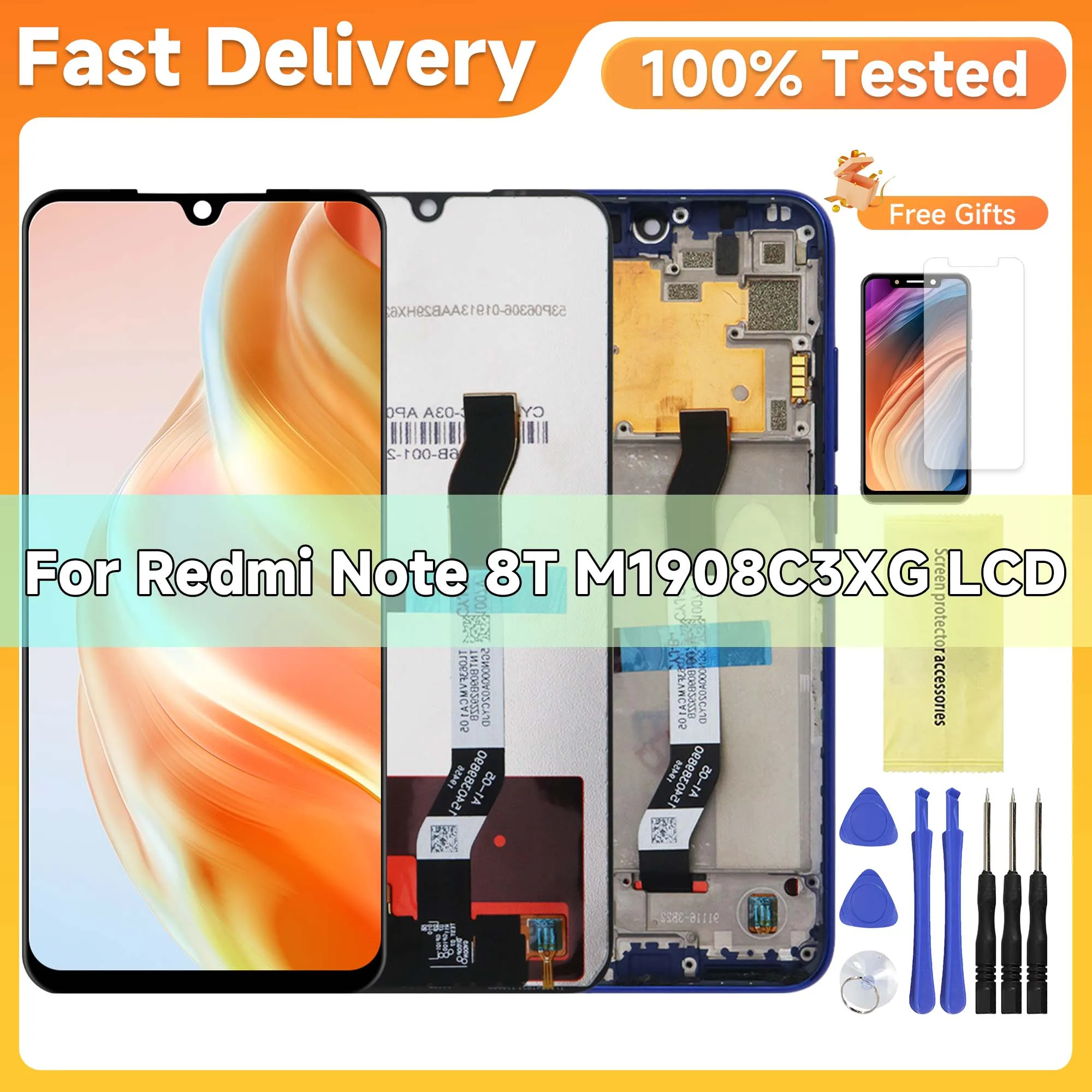 

100% Original 6.3'' LCD For Xiaomi Redmi Note 8T LCD Display Screen Replacement For Redmi Note8T LCD Touch Screen Digitizer part